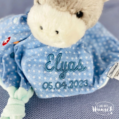 Sterntaler | Babytuch | Schmusetuch | Geschenk zur Geburt | Schnuffeltuch | mit Stick | personalisierbar | Baby | Knoten | Musselin