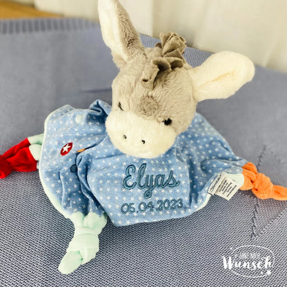 Sterntaler | Babytuch | Schmusetuch | Geschenk zur Geburt | Schnuffeltuch | mit Stick | personalisierbar | Baby | Knoten | Musselin