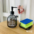 Spülmittel Spender | 400 ml | Seifenspender aus Glas | Spülmittel | zum Nachfüllen | Pumpspender und Schale | Nachhaltigkeit | Küche |