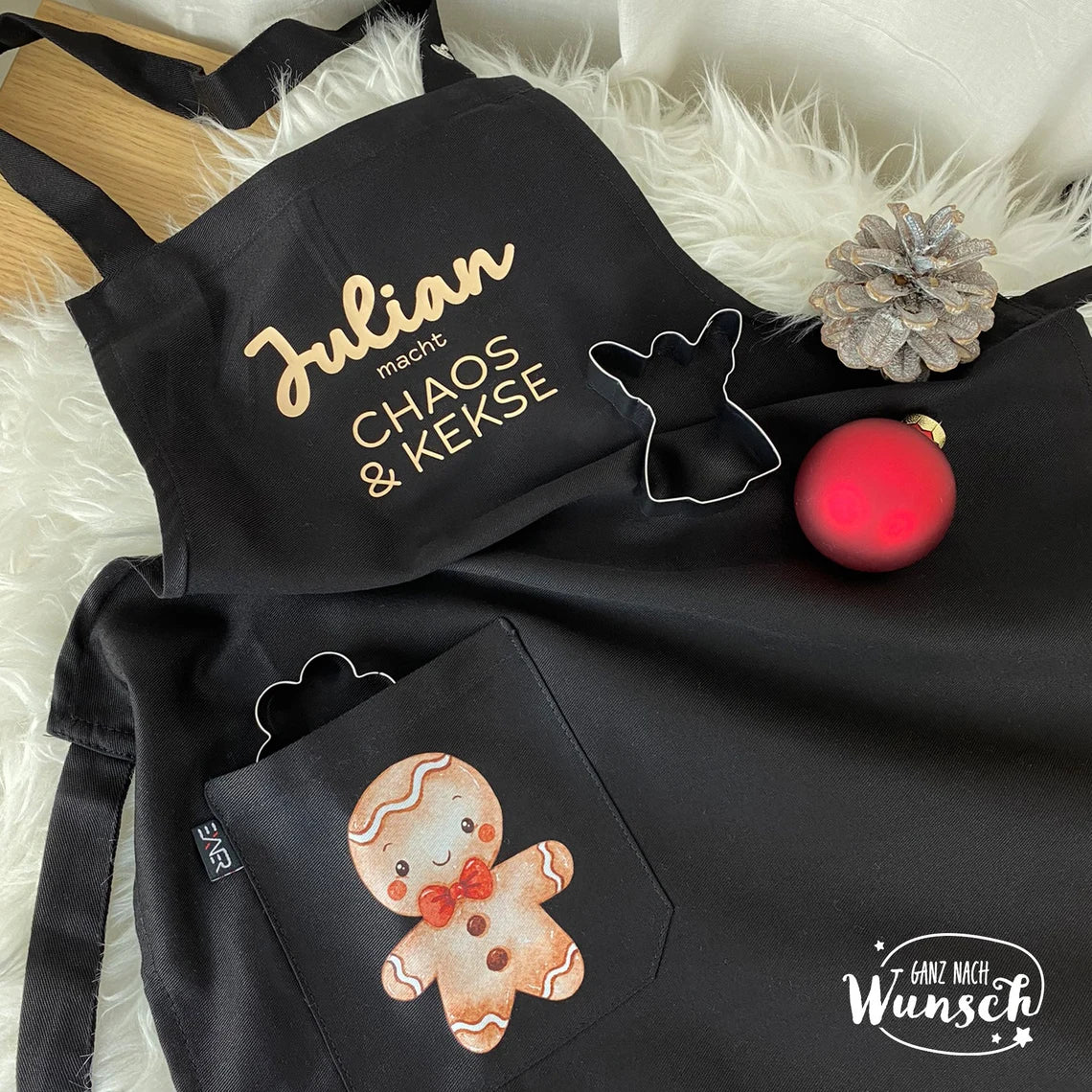 Kinderschürze personalisiert | Kochschürze Kinder | Plätzchen backen | Schürze für Kind | Geschenk zum Nikolaus | Weihnachtsgeschenk | Kekse