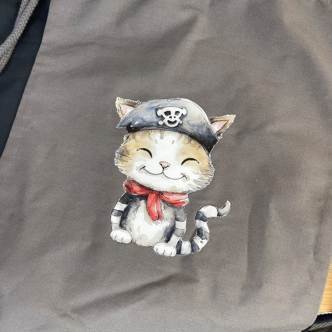 Turnbeutel personalisiert | Stofftasche | Jutebeutel | Schulbeitel | Bio-Baumwolle | Henkeltasche | Piratenmotiv | Weihnachtsgeschenk |