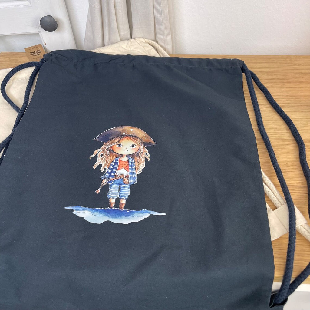 Turnbeutel personalisiert | Stofftasche | Jutebeutel | Schulbeitel | Bio-Baumwolle | Henkeltasche | Piratenmotiv | Weihnachtsgeschenk |