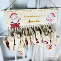 Personalisierter Adventskalender aus Holz mit Säckchen | 24 Türchen | Adventssäckchen | Holzadventskalender