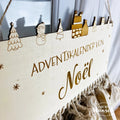 Personalisierter Adventskalender aus Holz mit Säckchen | 24 Türchen | Adventssäckchen | Holzadventskalender zum Hinhängen