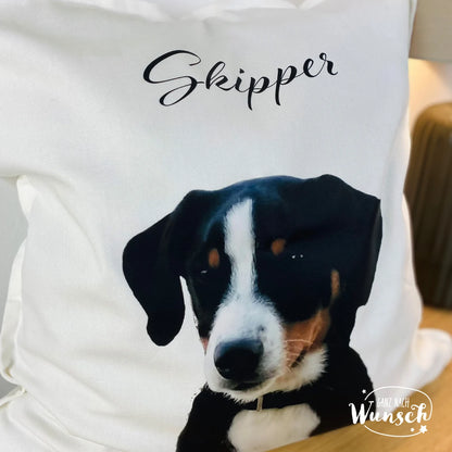 Kissen bedruckt mit Tier Foto: Haustier, Hund, Katze, Vogel, usw. | 50 x 50 cm