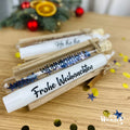 Geld Geschenkverpackung Kerze und Reagenzglas gefüllt mit Konfetti zum Geburtstag