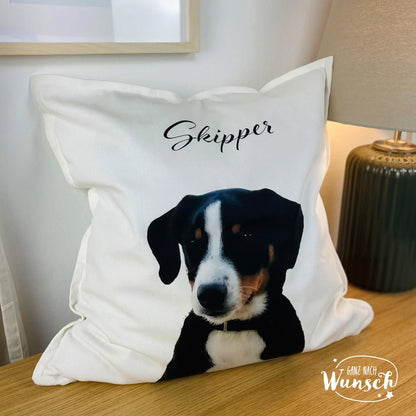 Kissen bedruckt mit Tier Foto: Haustier, Hund, Katze, Vogel, usw. | 50 x 50 cm