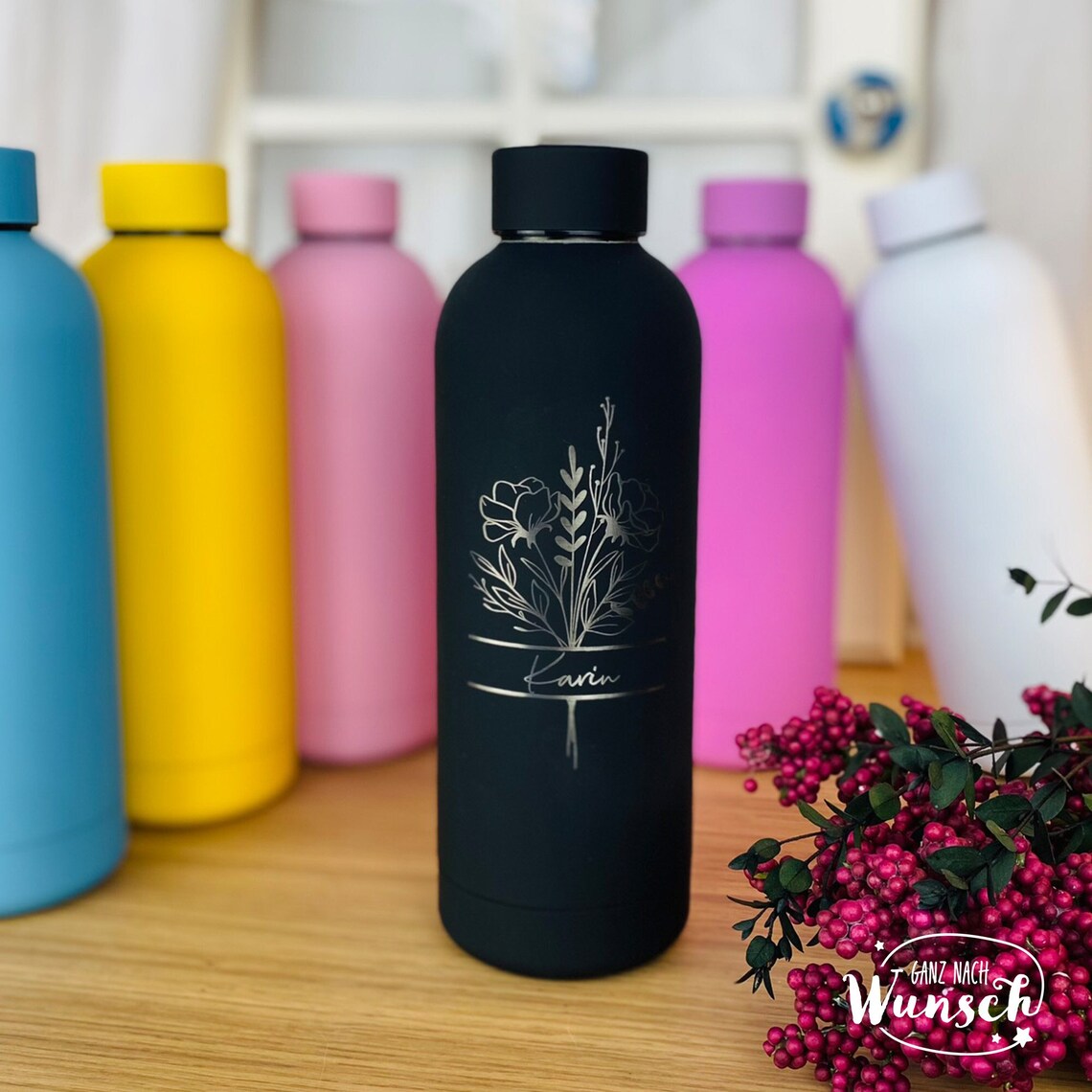 Wasserflasche | Trinkflasche | gravierte Flasche | personalisierte Trinkflasche | Sportflasche | Wasserflasche für Sport | mit Gravur