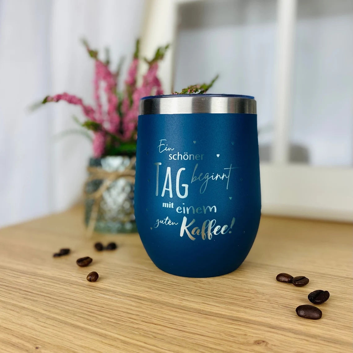 Kaffeebecher für Kaffee to go mit verschließbarem Deckel - Thermobecher für Unterwegs - Isolierbecher