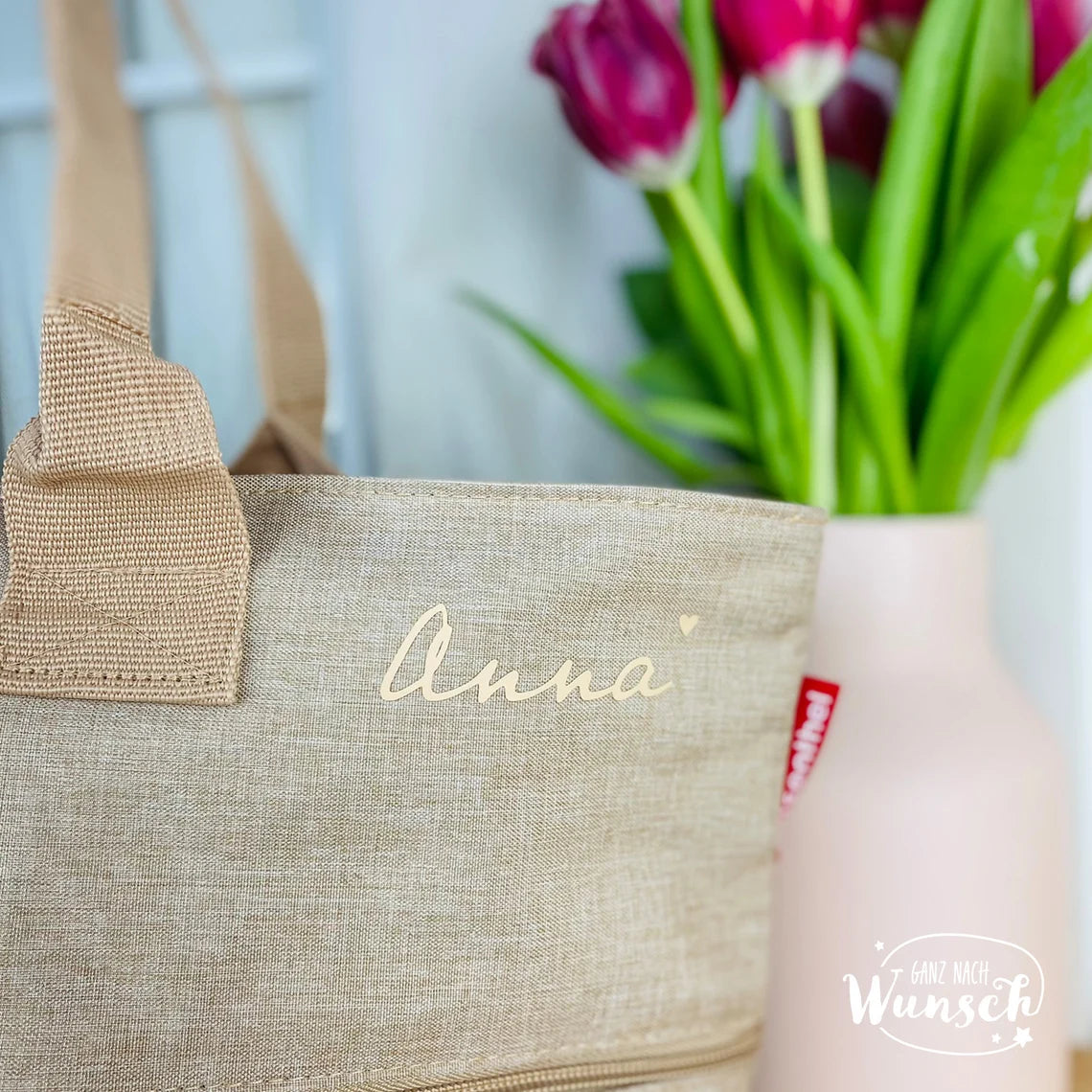 Tasche von Reisenthel mit Reißverschluss Damen größenverstellbar | Geschenk zum Muttertag | Geburtstagsgeschenk für Oma | Mama | Patentante
