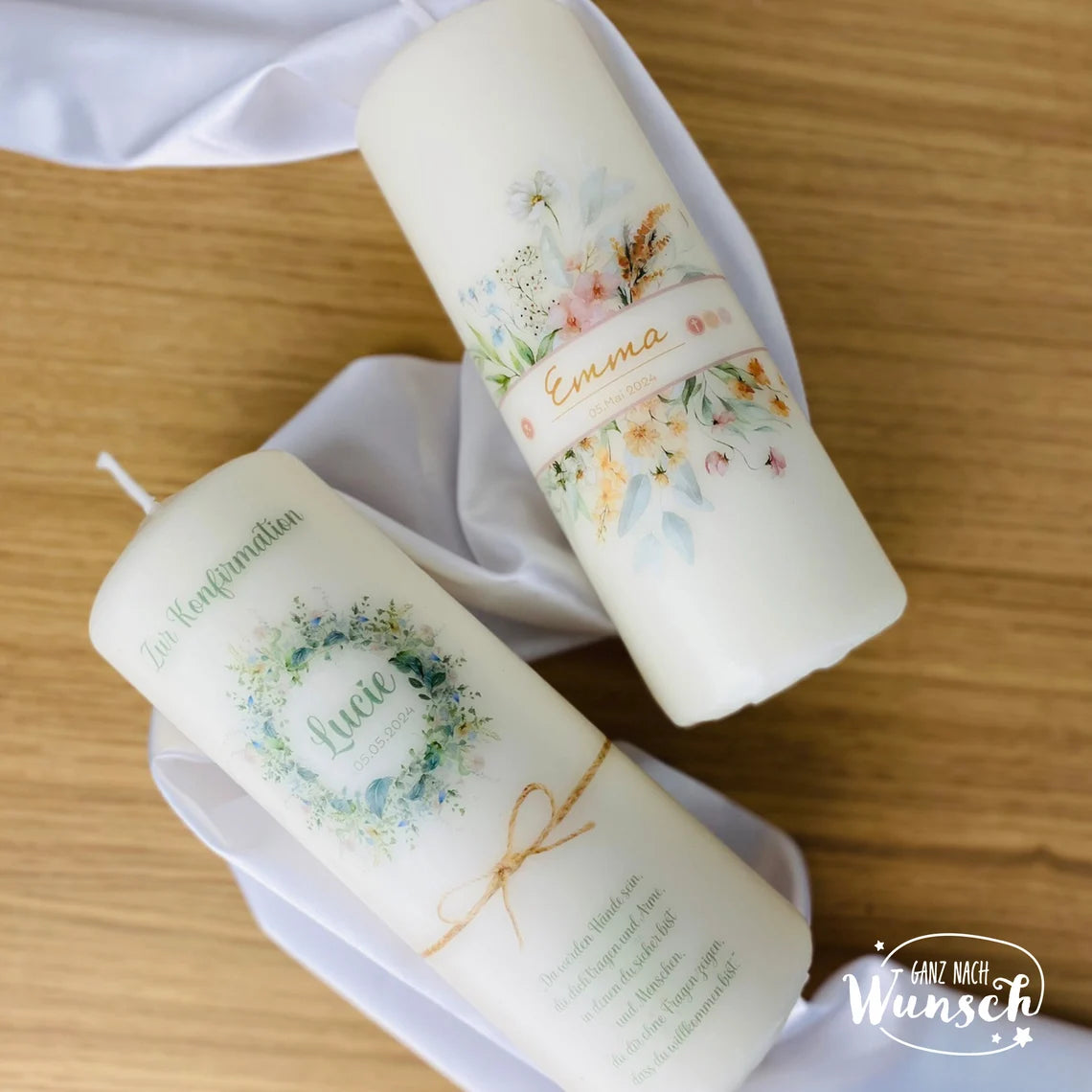 Weihnachtskerze personalisiert mit Wintermotiven und "Frohe Weihnachten" | Stumpenkerze | Weihnachtsdeko | Geschenkidee | Adventskerze | Festlich