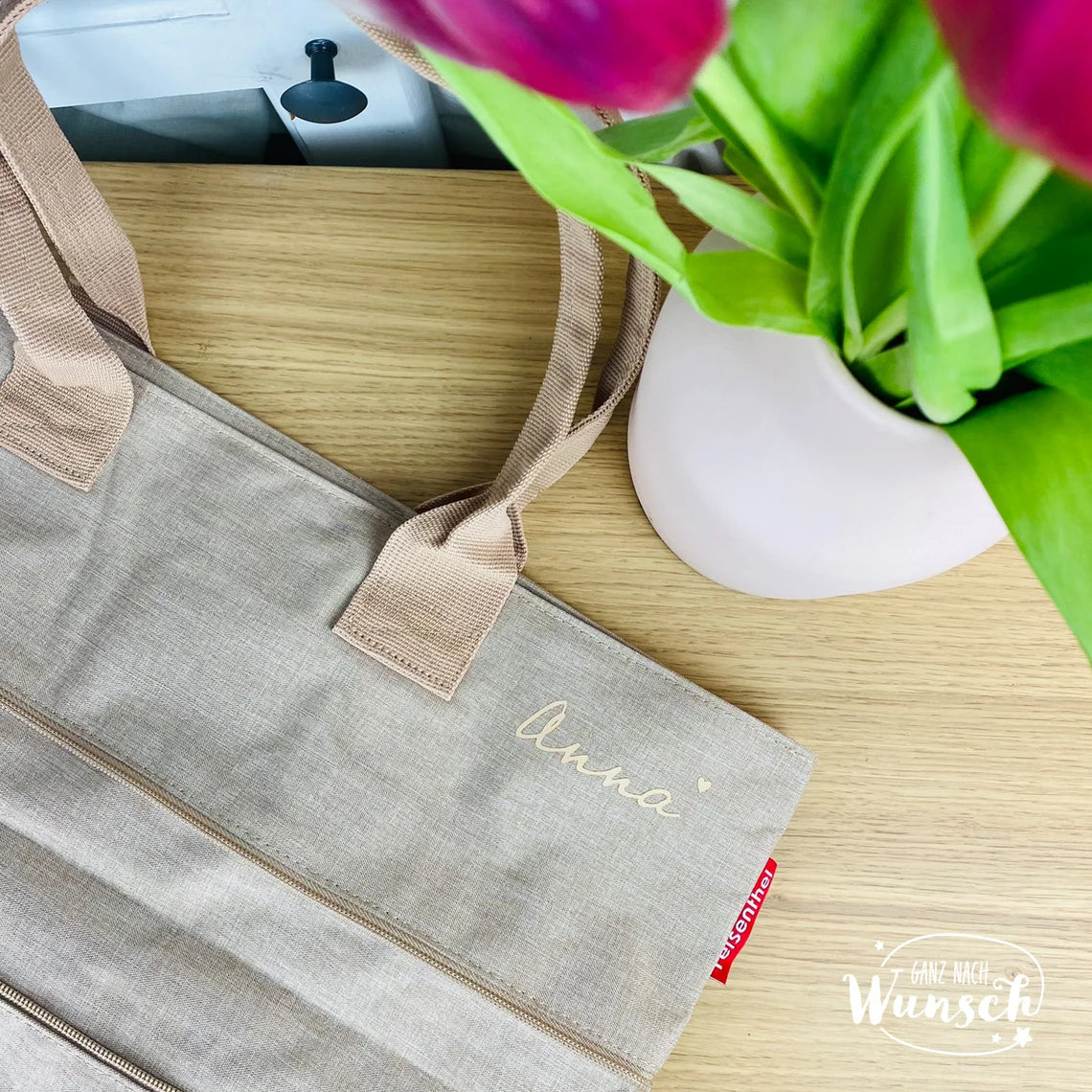 Tasche von Reisenthel mit Reißverschluss Damen größenverstellbar | Geschenk zum Muttertag | Geburtstagsgeschenk für Oma | Mama | Patentante