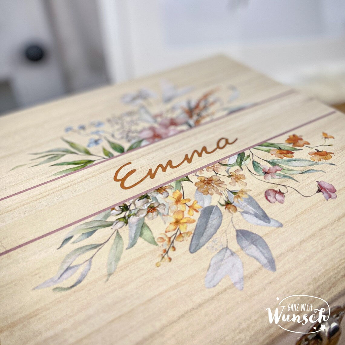 Personalisierte Erinnerungskiste mit Namen, z.B. zur Einschulung, Hochzeit zum Geburtstag, Erinnerungsbox, persönliche Geschenkbox