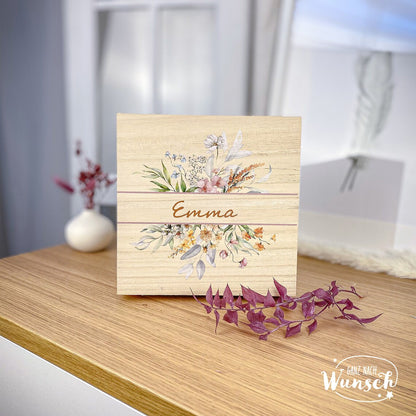 Personalisierte Erinnerungskiste mit Namen, z.B. zur Einschulung, Hochzeit zum Geburtstag, Erinnerungsbox, persönliche Geschenkbox