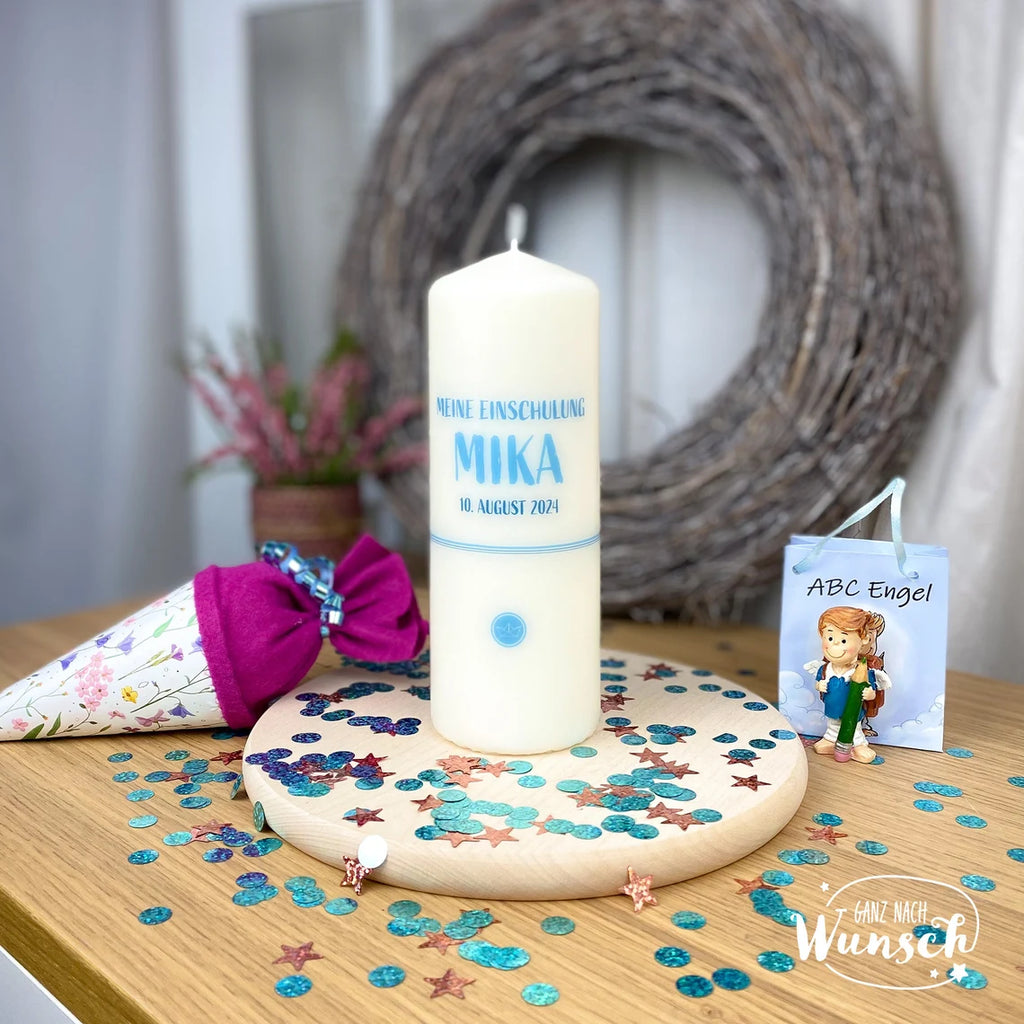 Personalisierte Kerze zur Einschulung | besonderes Einschulungsgeschenk | Patengeschenk | Schulanfang | Geburtstag | Hochzeit | Geburt |