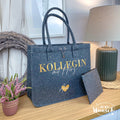 Filztasche Kollegin mit Herz | personalisiert | Geschenk für Frau, Erzieherin, Lehrerin | Tasche mit Namen | Filz Shopper | Einkaufstasche