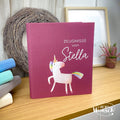 Personalisierte Zeugnismappe für Mädchen mit Einhorn | Zeugnisordner DIN A4 | Dokumentenmappe Kinder | Geschenk zur Einschulung | Schulkind