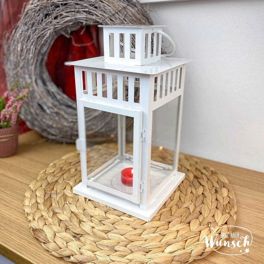 Hochzeitsgeschenk Laterne mit Herz, Name, Datum | personalisiertes Geschenk Hochzeit | Windlicht | Valentinstag | Jahrestag | zum aufhängen