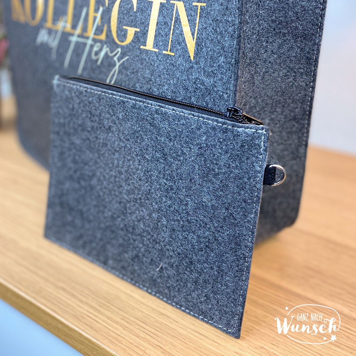 Filztasche Kollegin mit Herz | personalisiert | Geschenk für Frau, Erzieherin, Lehrerin | Tasche mit Namen | Filz Shopper | Einkaufstasche