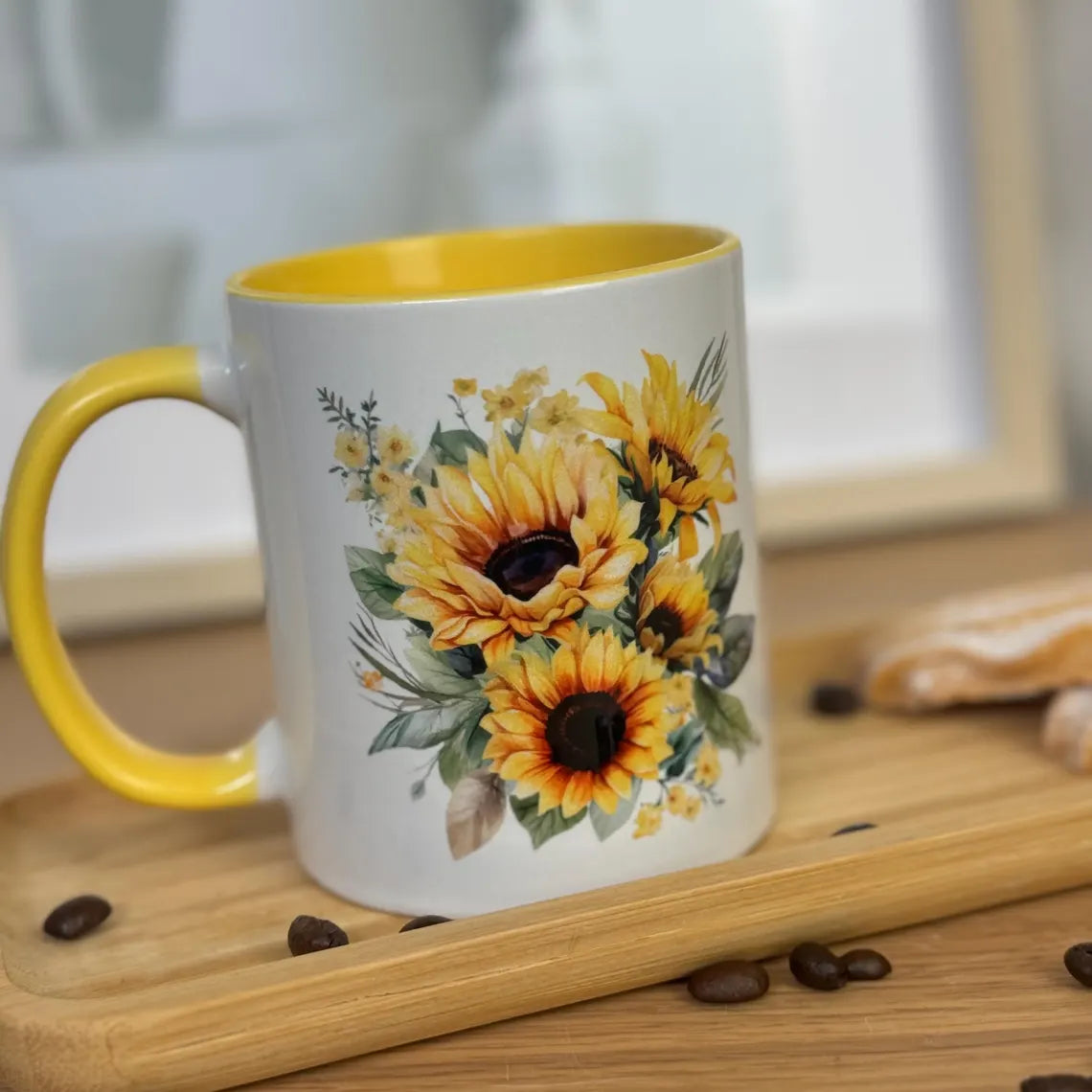 Tasse Sonnenblumen | Keramik Tasse | Becher | Keramiktasse | Geschenk | personalisiertes Geschenk | Weihnachtsgeschenk | Text | Geburtstag