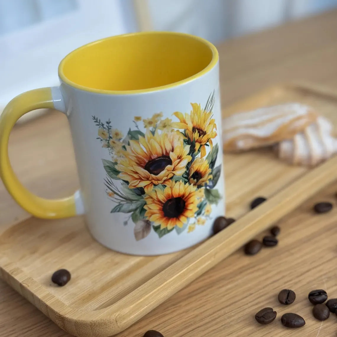 Tasse Sonnenblumen | Keramik Tasse | Becher | Keramiktasse | Geschenk | personalisiertes Geschenk | Weihnachtsgeschenk | Text | Geburtstag