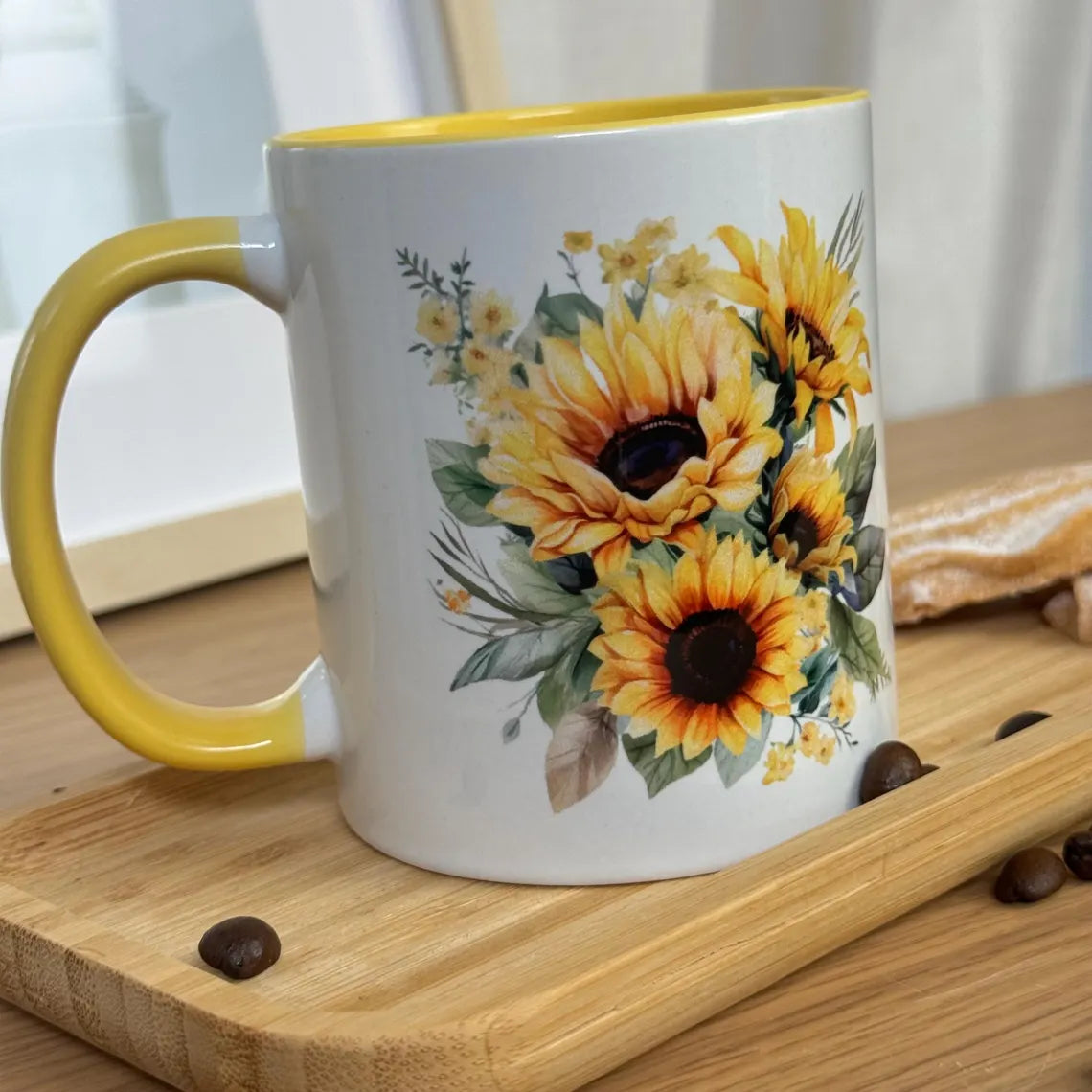 Tasse Sonnenblumen | Keramik Tasse | Becher | Keramiktasse | Geschenk | personalisiertes Geschenk | Weihnachtsgeschenk | Text | Geburtstag