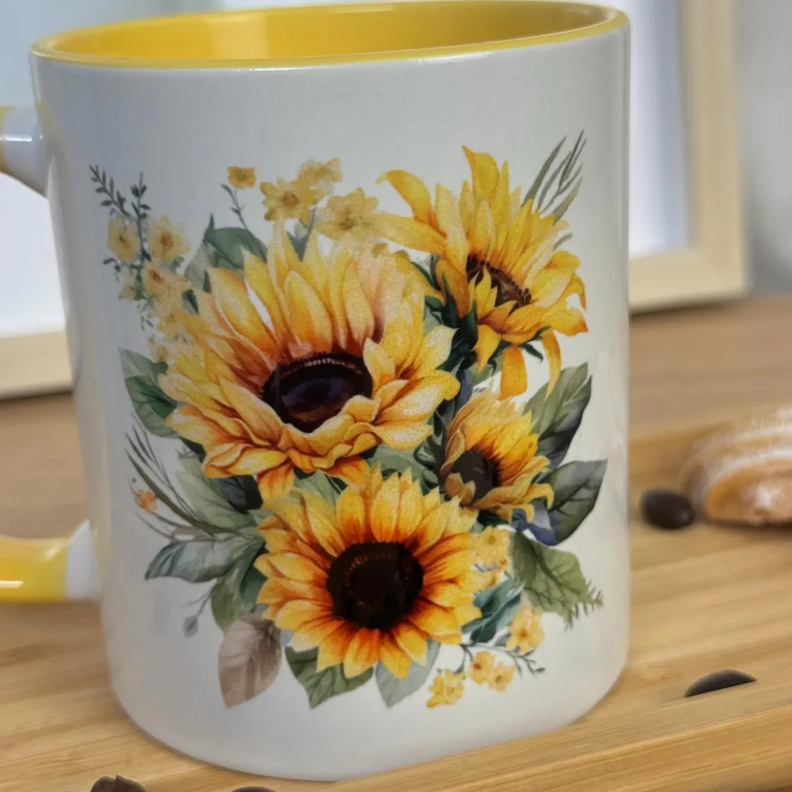 Tasse Sonnenblumen | Keramik Tasse | Becher | Keramiktasse | Geschenk | personalisiertes Geschenk | Weihnachtsgeschenk | Text | Geburtstag