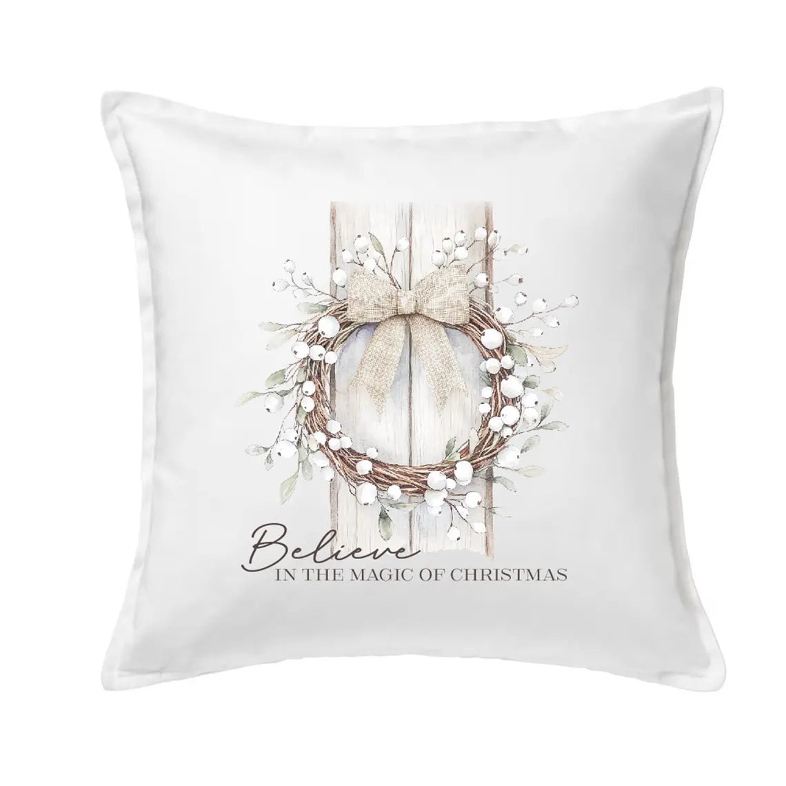 Kissenbezug | Cozy | 50x50cm | Kissenhülle | Baumwolle | Boho | Skandinavisch | Herbst | Geschenk | Blumenkranz | Beige