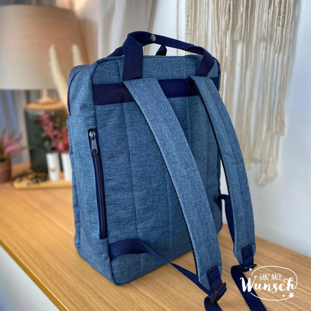 Personalisierter Reisenthel Rucksack mit Blumenkranz, Initialen, Buchstabe, Geschenk für Mama, Freundin, Geschenk zum Muttertag, Geburtstag