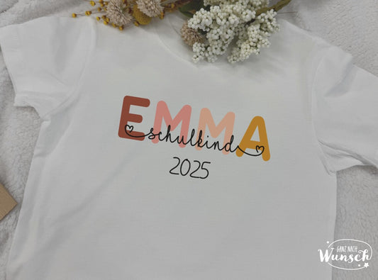 Kids Shirt - Schulkind | Name | Einschulung Geschenk | Erste Klasse | 100% Baumwolle | Personalisierbar | Schulkind | Rosa | Blau