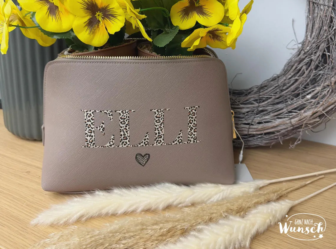 Personalisierte Kosmetiktasche mit Namen | Leoprint | Personalisierter Kosmetikbeutel | personalisierte Kulturtasche | Schminktasche