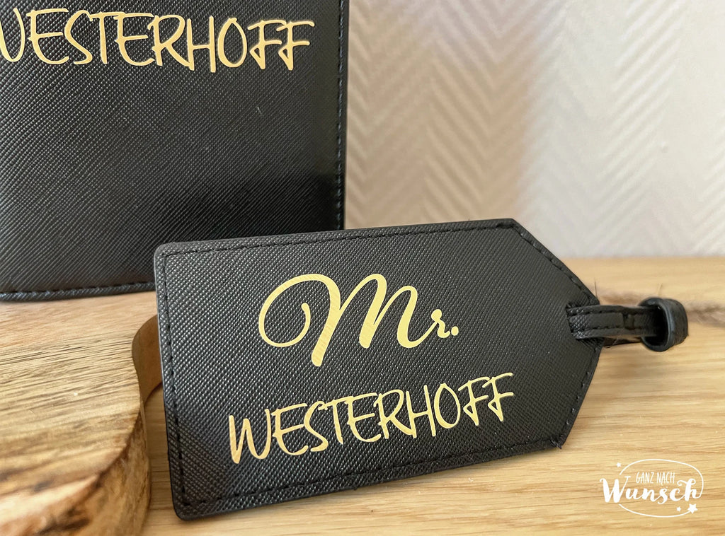 Reisepasshülle | Impfpasshülle | Travel Set | Kofferanhänger | Anhänger | personalisiert | Etui | Reisepass | personalisierte Reisepasshülle