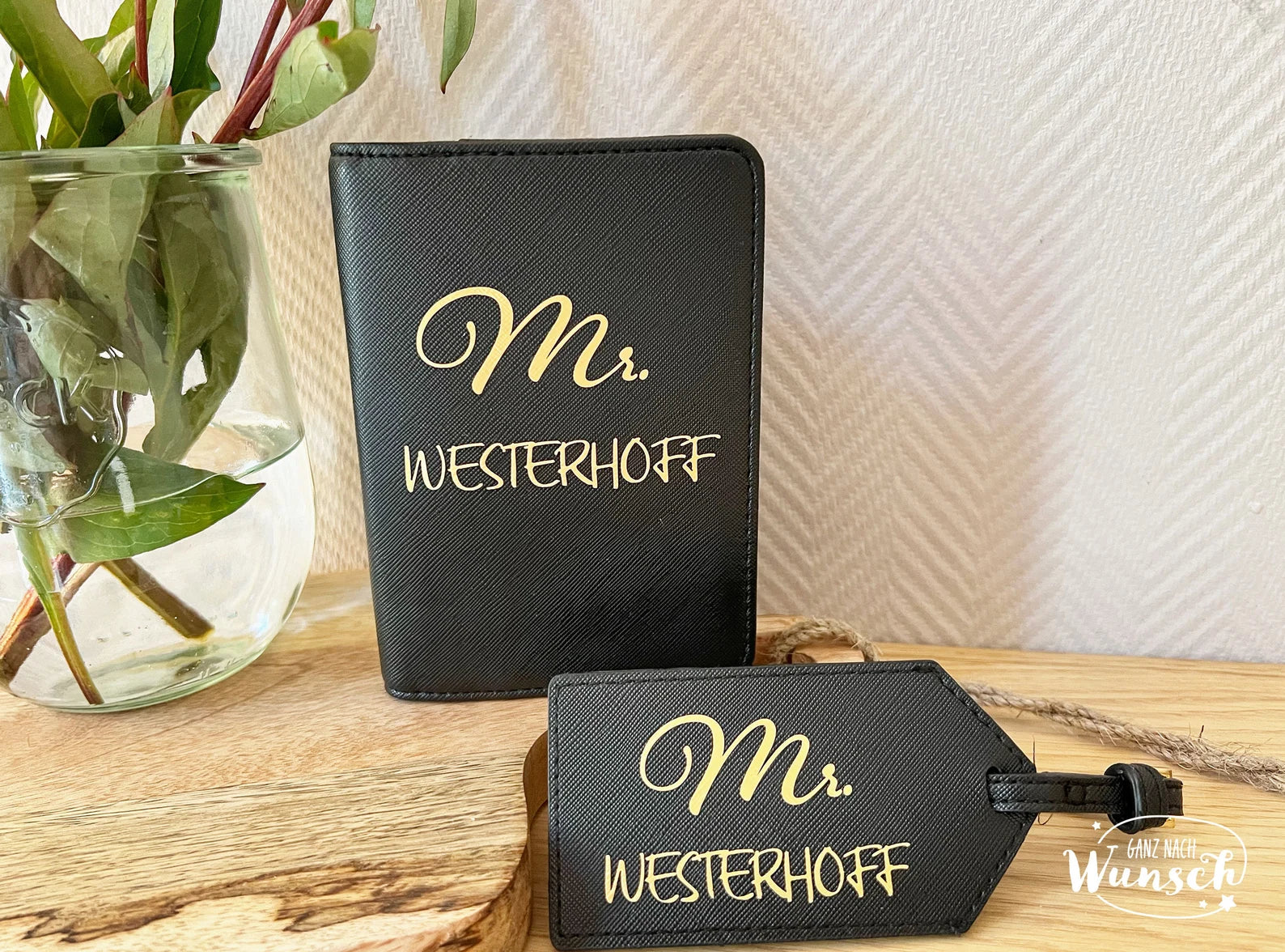 Reisepasshülle | Impfpasshülle | Travel Set | Kofferanhänger | Anhänger | personalisiert | Etui | Reisepass | personalisierte Reisepasshülle