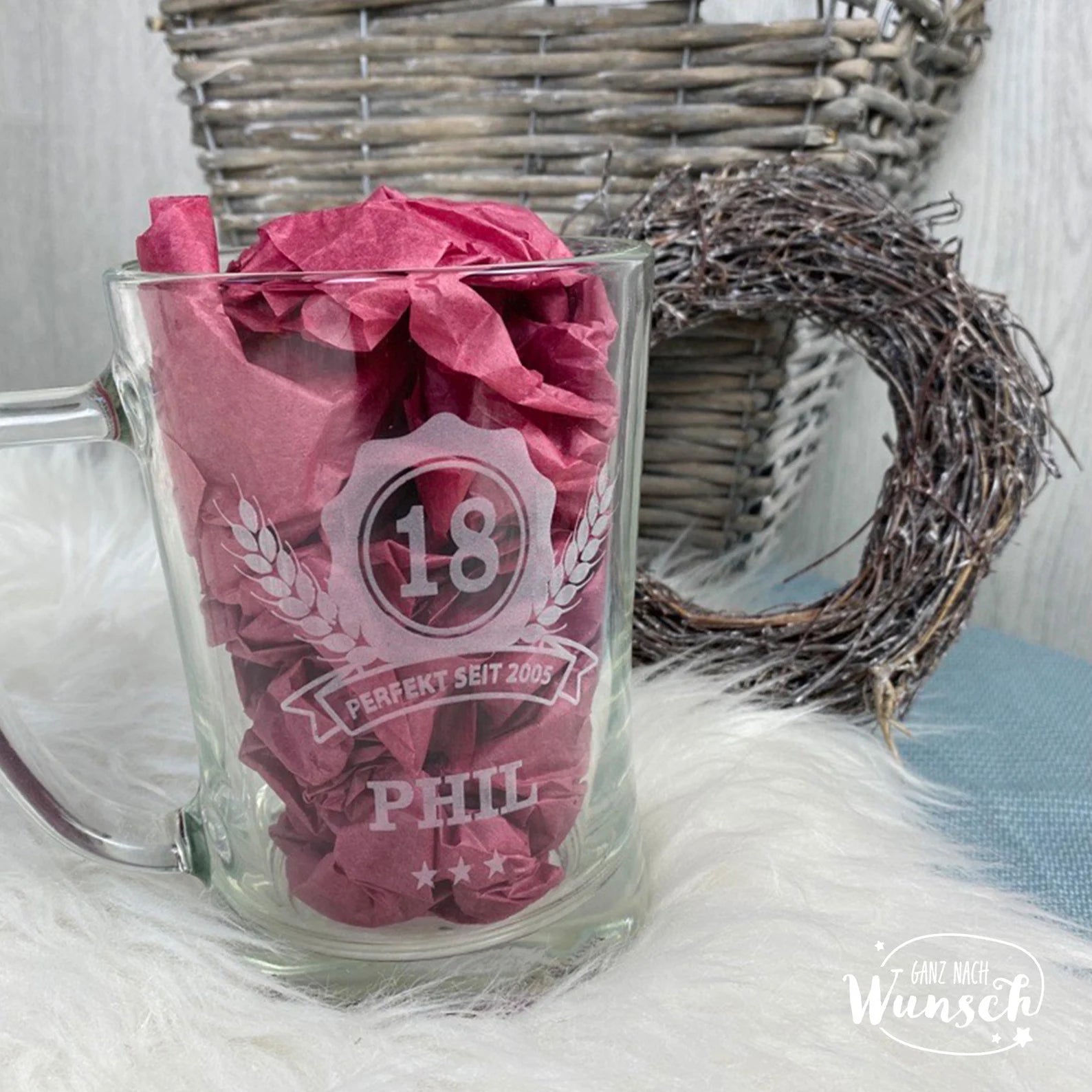 Bierglas mit Gravur | Bierkrug | Bierglas personalisiert | Geschenk zum Geburtstag | 18. Geburtstag | Bierglas | graviertes Bierglas