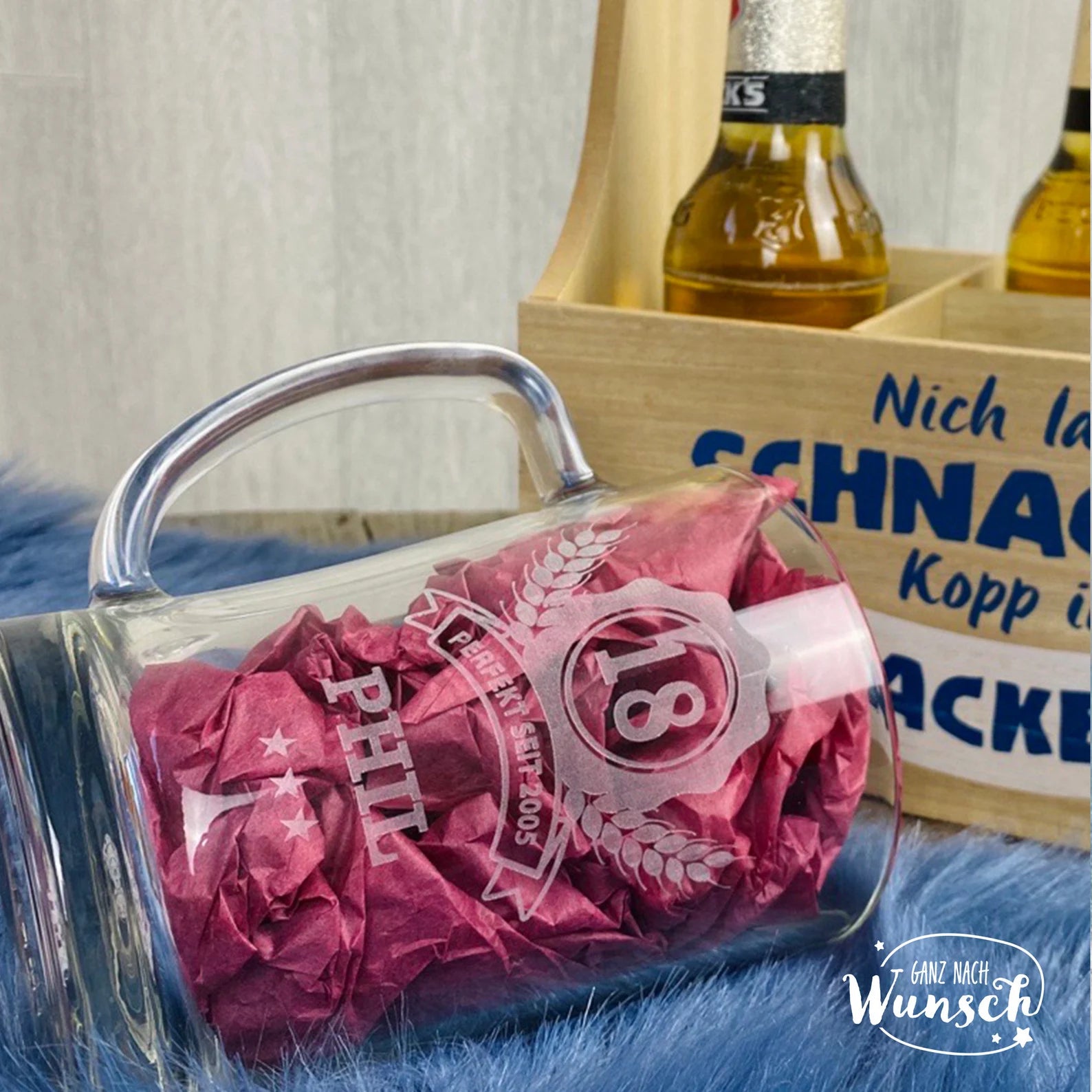 Bierglas mit Gravur | Bierkrug | Bierglas personalisiert | Geschenk zum Geburtstag | 18. Geburtstag | Bierglas | graviertes Bierglas