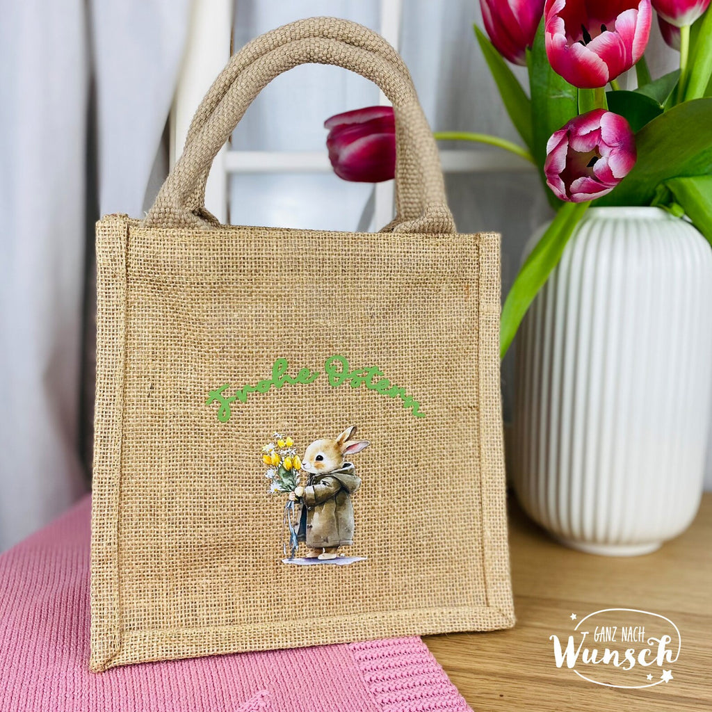 Ostertasche personalisiert | Jute | Geschenktasche | Osterkörbchen
