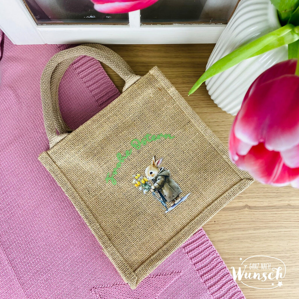 Ostertasche personalisiert | Jute | Geschenktasche | Osterkörbchen