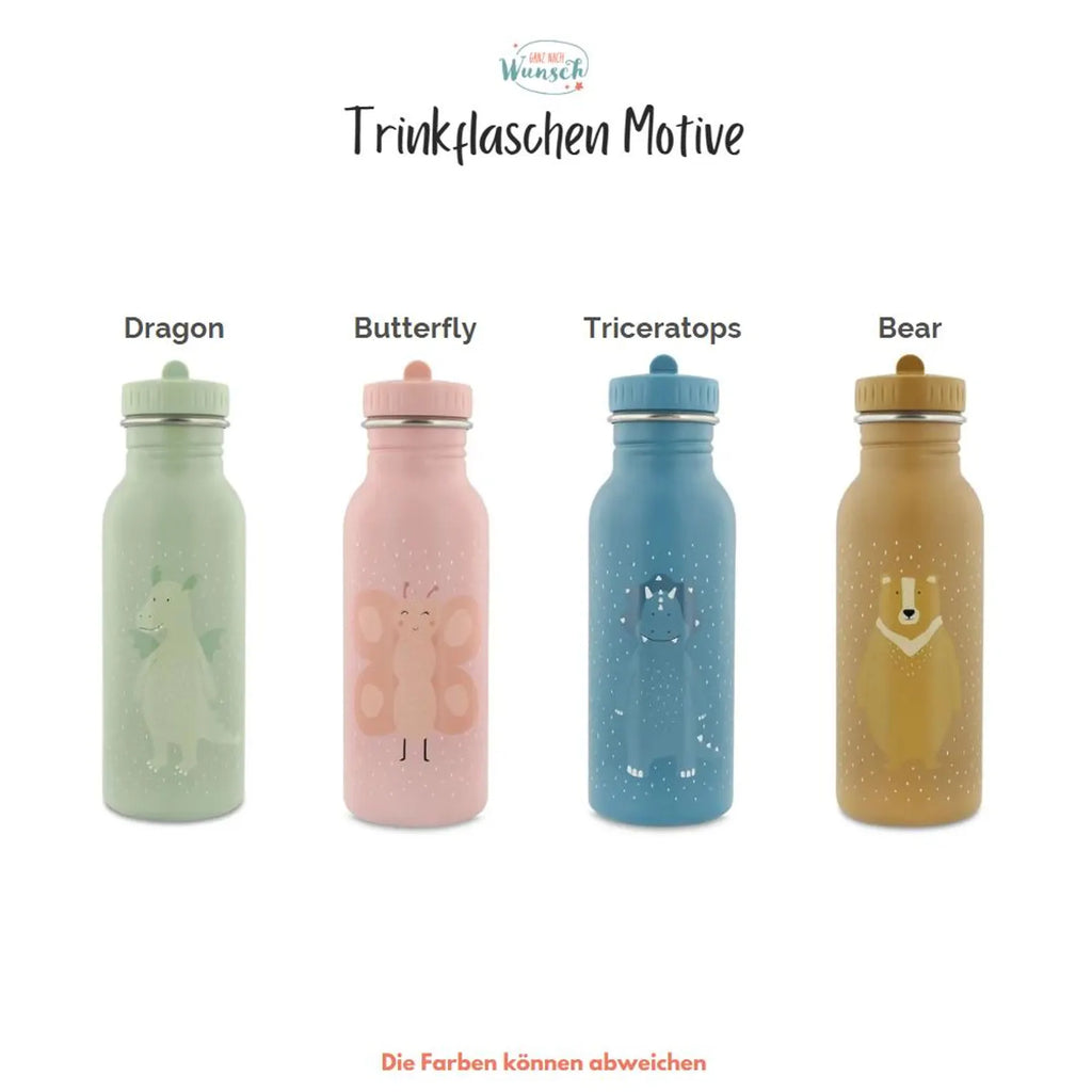 Kinder Trinkflasche personalisiert aus Edelstahl | Kita | Trixie | Kinderflasche | Wasserflasche | Schule | Trinkfasche für Kinder | 500 ml