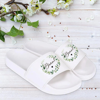 Badeschuhe "Team Braut / Braut", für Hochzeit, Jungesellenabschied, Sauna, Badelatschen, FlipFlops, Adiletten, Slipper mit Motiv, Eukalyptus
