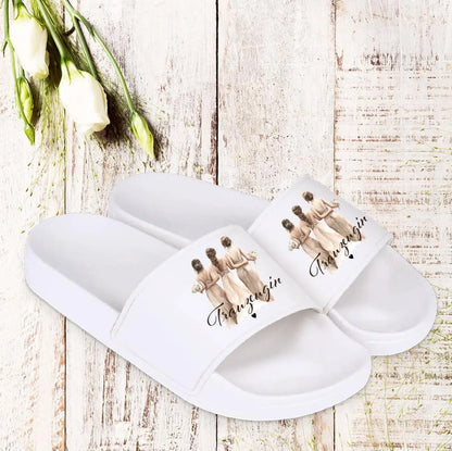 Badeschuhe "Trauzeugin", für Hochzeit, Jungesellenabschied, Sauna, Badelatschen, FlipFlops, Adiletten, Slipper mit Motiv, Eukalyptus
