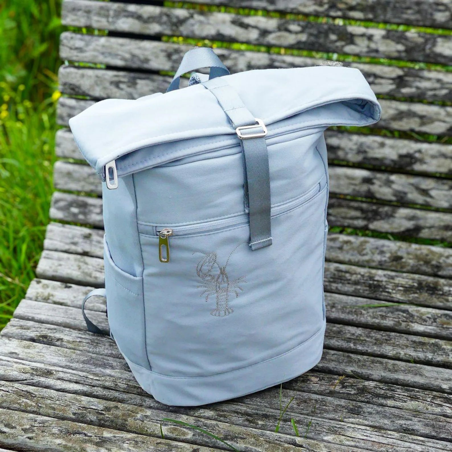 Rucksack personalisiert mit Stick und Namen, Kinder | Schule, Kindergarten | Rolltop Schulrucksack | Geschenk Mama
