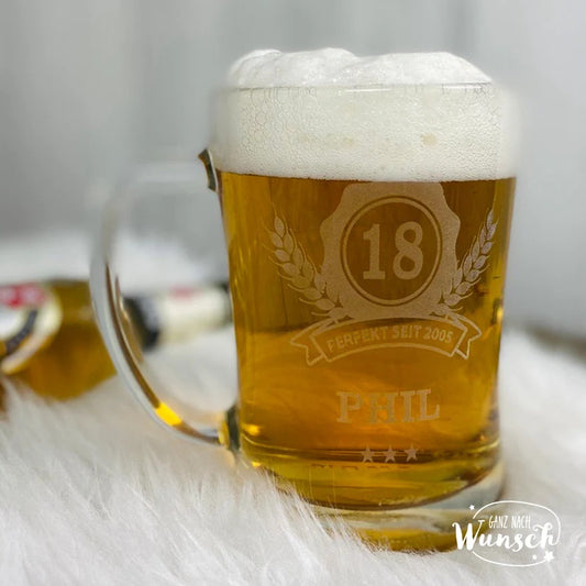 Für Ihn - Perfekt Seit ... - Personalisiertes Bierglas mit Gravur