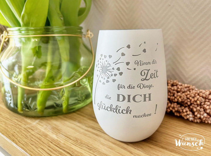 Windlicht aus Glas mit Wunschgravur