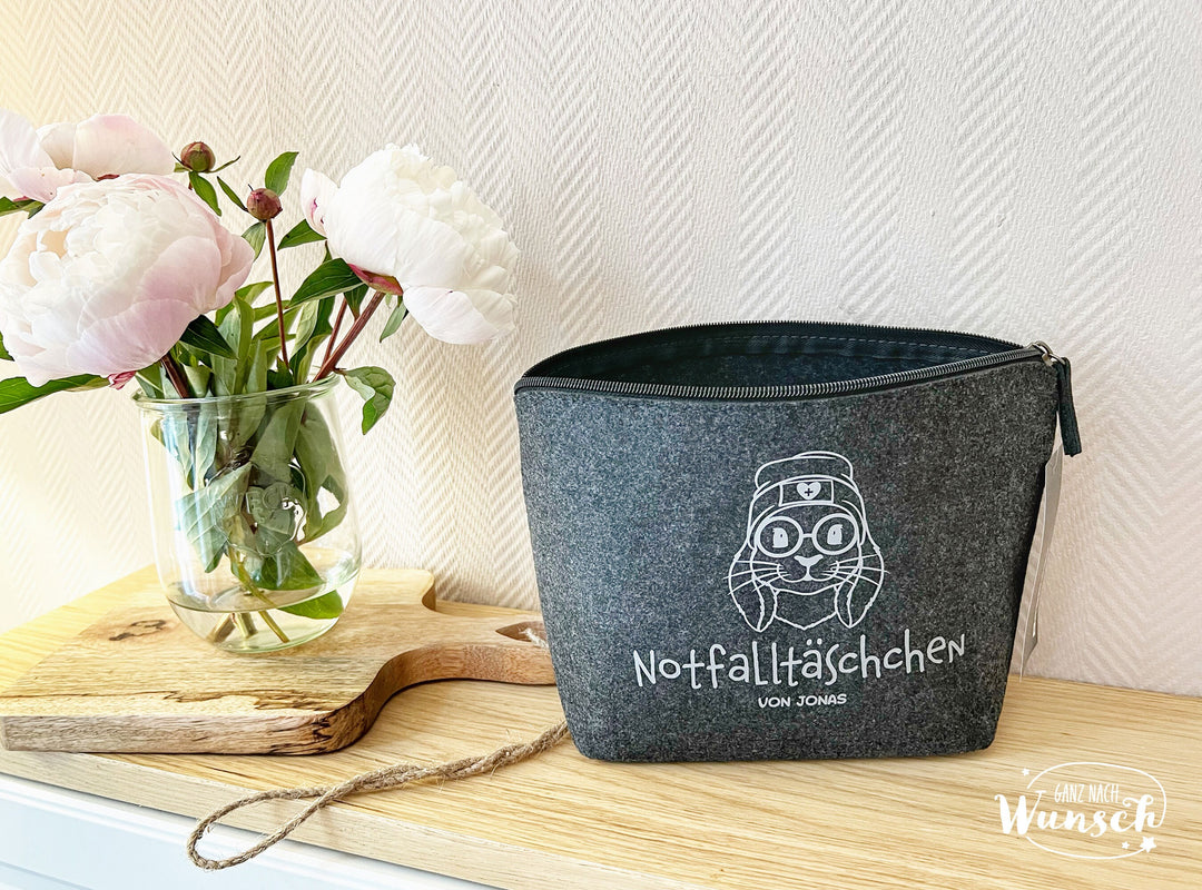 Filztasche „Diabetes“ – personalisierte Notfalltasche