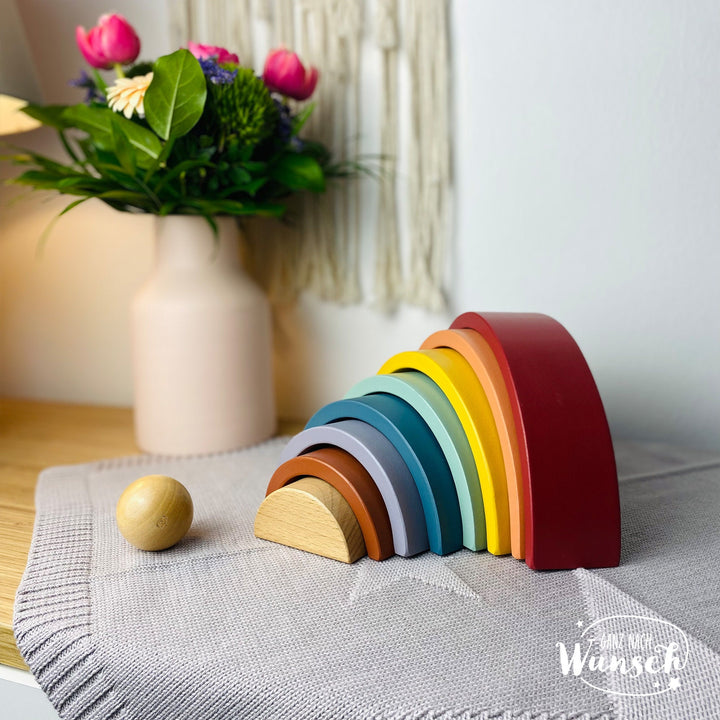 Holzregenbogen zur Taufe mit Namensgravur