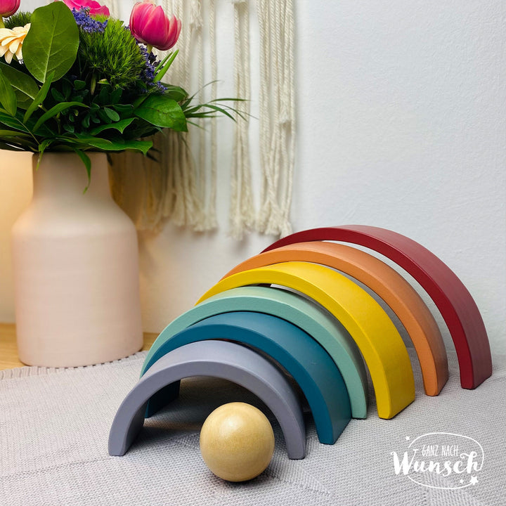 Holzregenbogen zur Taufe mit Namensgravur