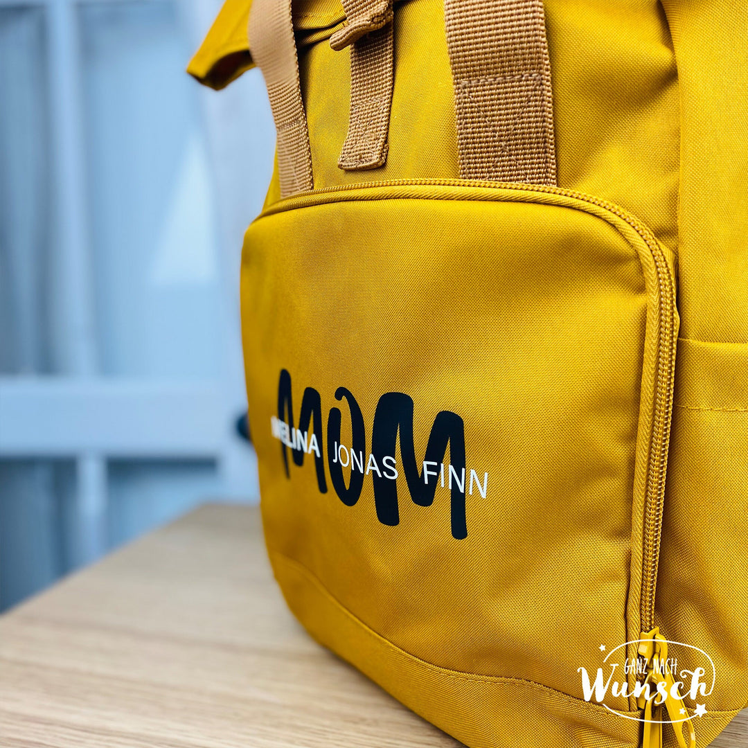 Rucksack „MOM“ mit Kindernamen