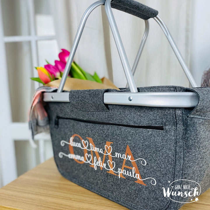 Personalisierter Einkaufskorb als Geschenk für Oma – Geburtstag