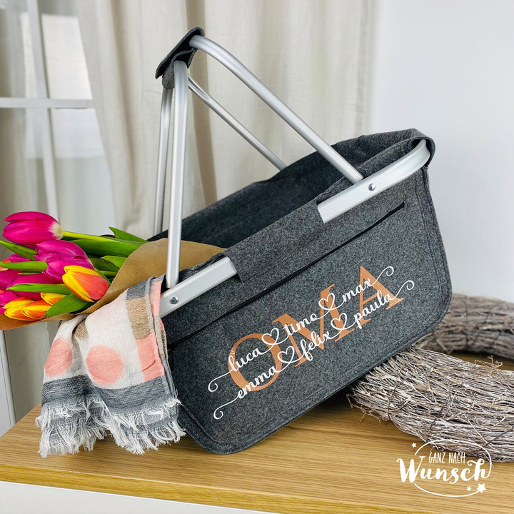 Personalisierter Einkaufskorb als Geschenk für Oma – Geburtstag