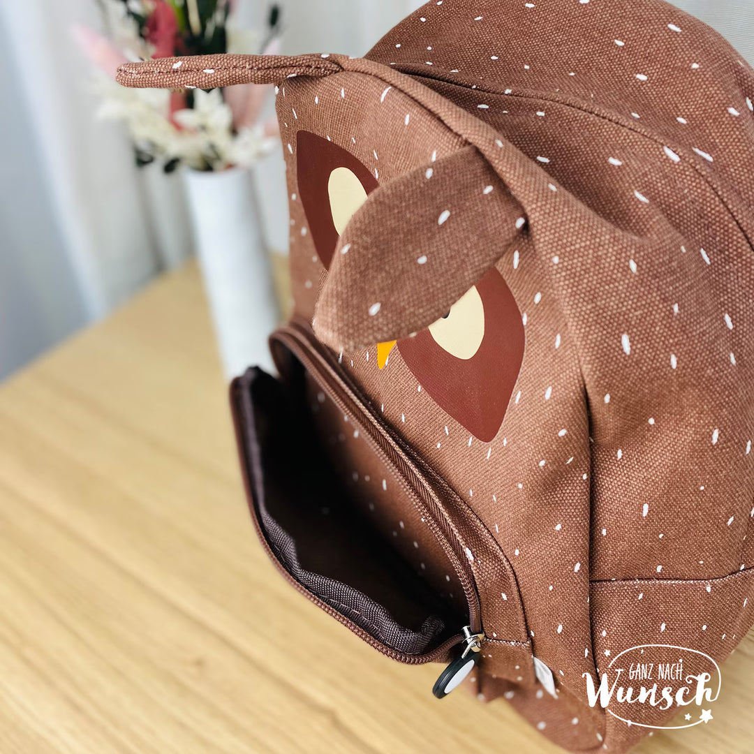 Trixie Kinderrucksack personalisiert mit Namen | Tiermotiv Kindergartenrucksack | GNW